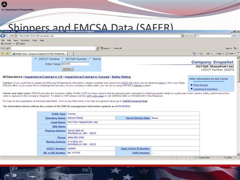 safer company snapshot|http safer.fmcsa.dot.gov.